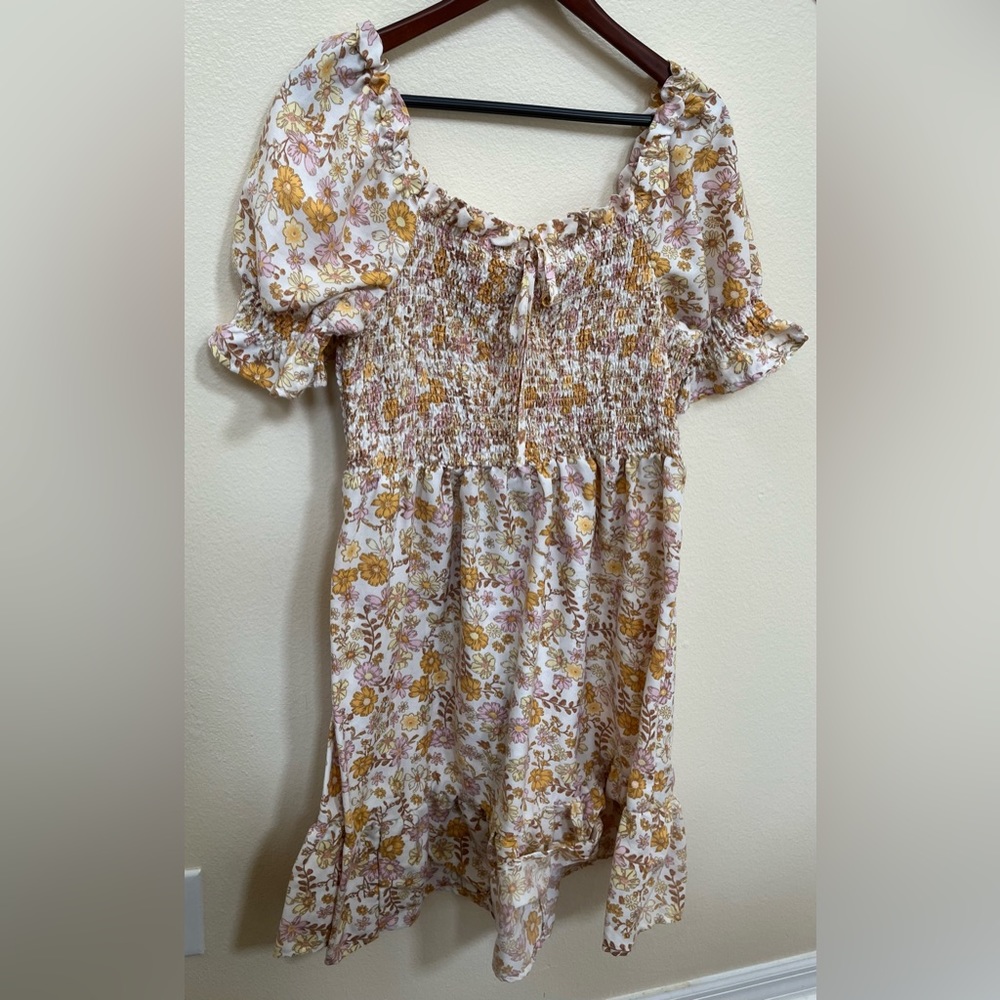 Hint of Blush Smocked Floral Dress Size 2X